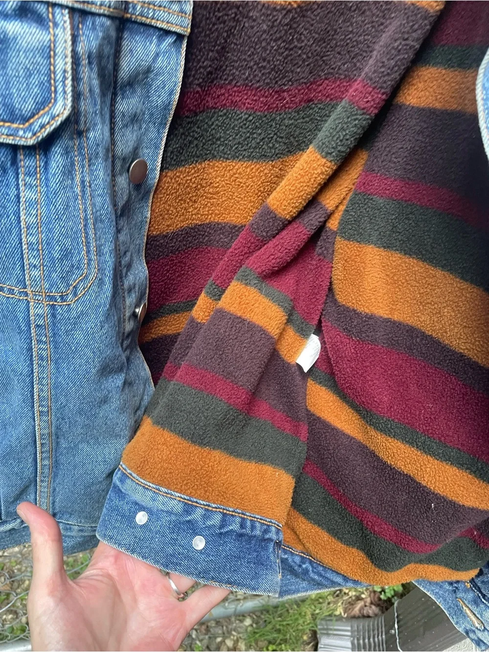 Vintage Woolrich Denim Blanket Lined Jacket Size Large